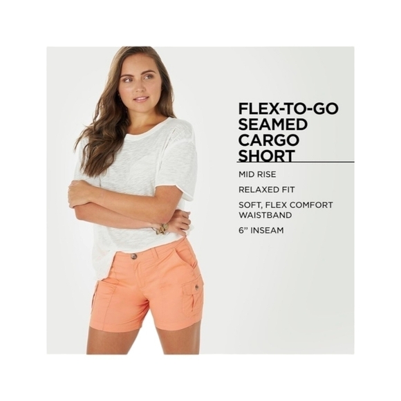 Lee Pants - 18 • Lee • Flex-To-Go Seamed Cargo Shorts -  Papaya
